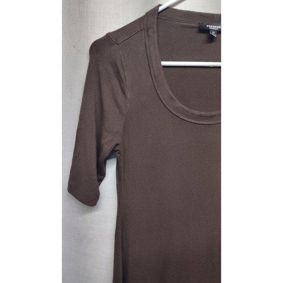 Premise Women’s Brown Short Sleeve Dress Rayon Spandex Stretch Size XS Pull Over - Picture 4 of 13